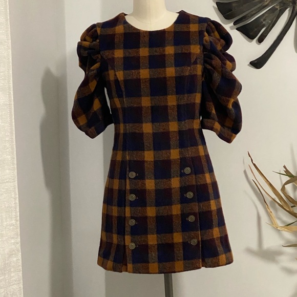 Tularosa Wool Mini Puff Sleeve Mini Size Medium - Picture 1 of 7